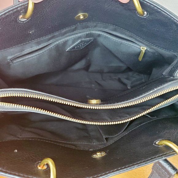 Fossil Lane Satchel Handbag Black Stripe ZB7480080 Casual Tote - Picture 5 of 11